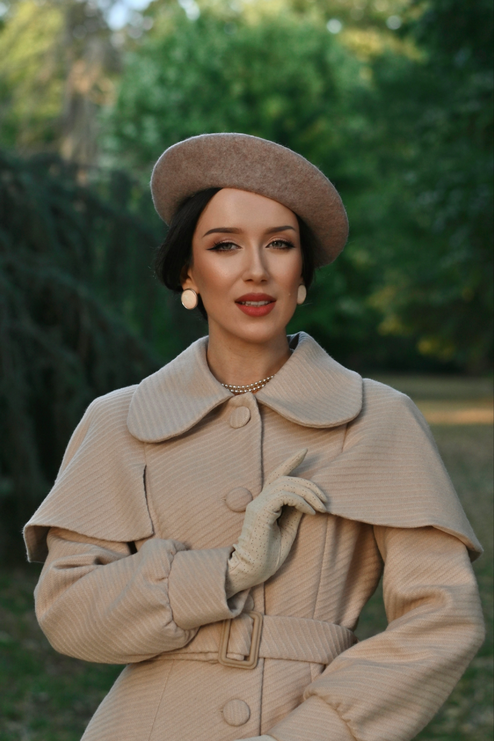 Cosette Beige Swing Coat in Extended Sizing